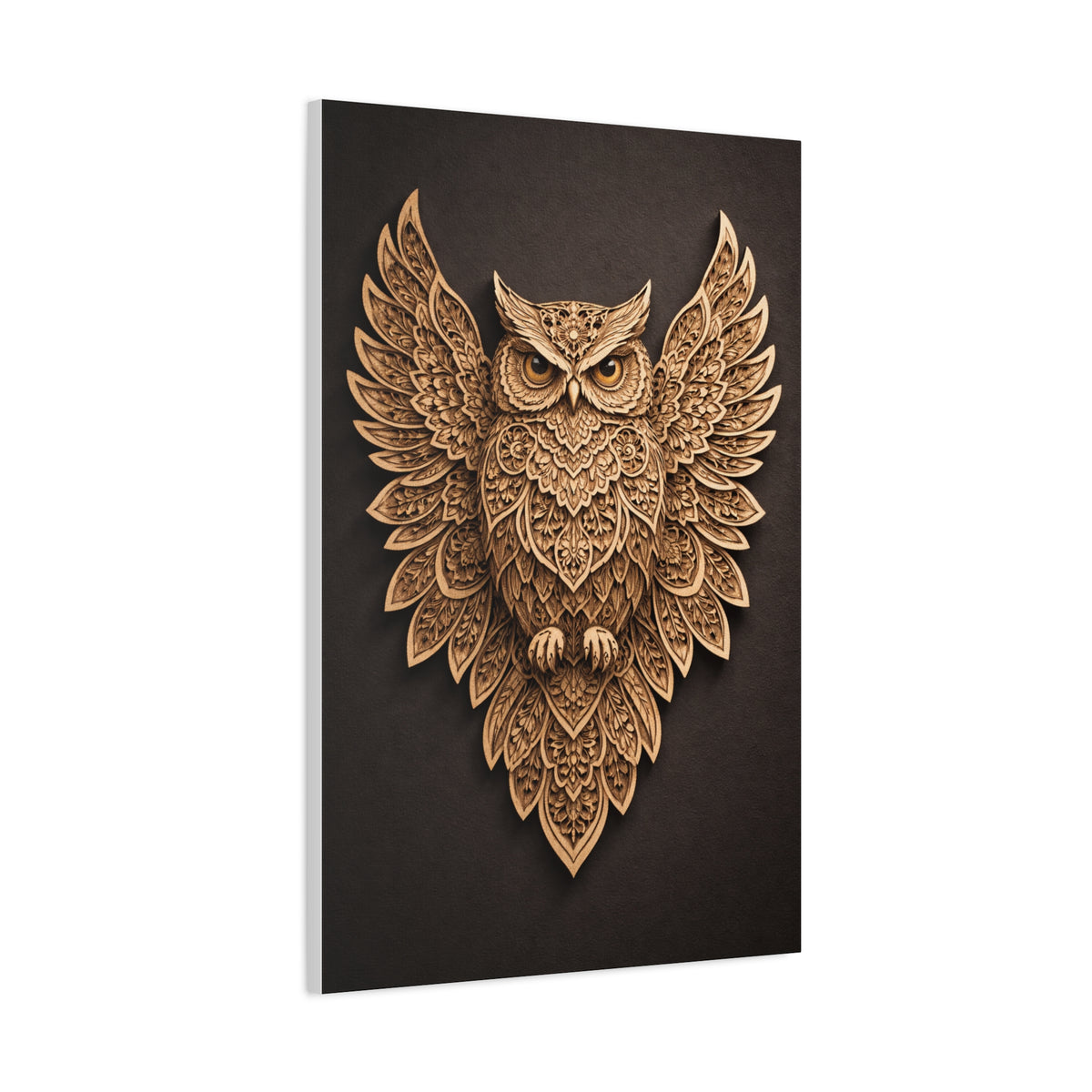 Ornate Symmetrical Owl Mandala Wall Art & Canvas Print