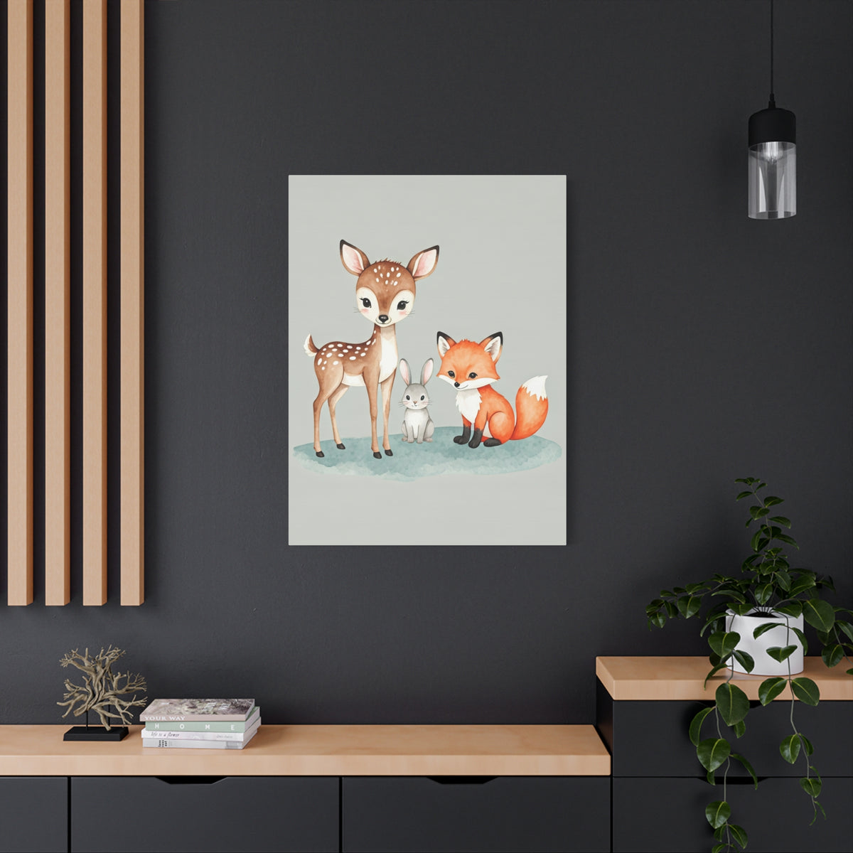 Woodland Friends Nursery Wall Art & Canvas Print
