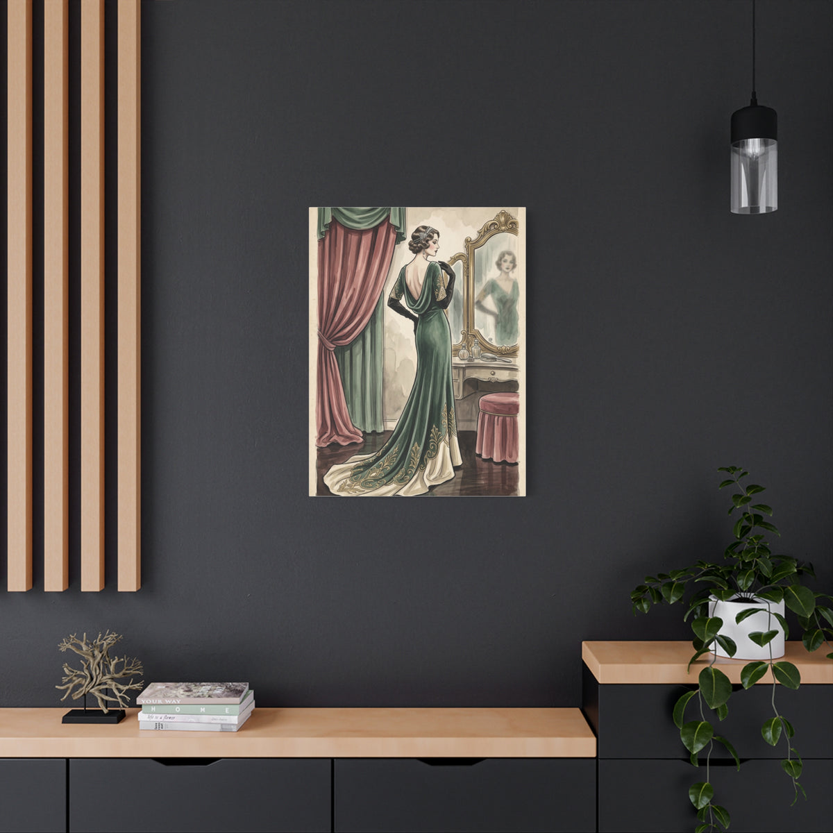 Vintage Fashion Atelier Illustration Wall Art & Canvas Print