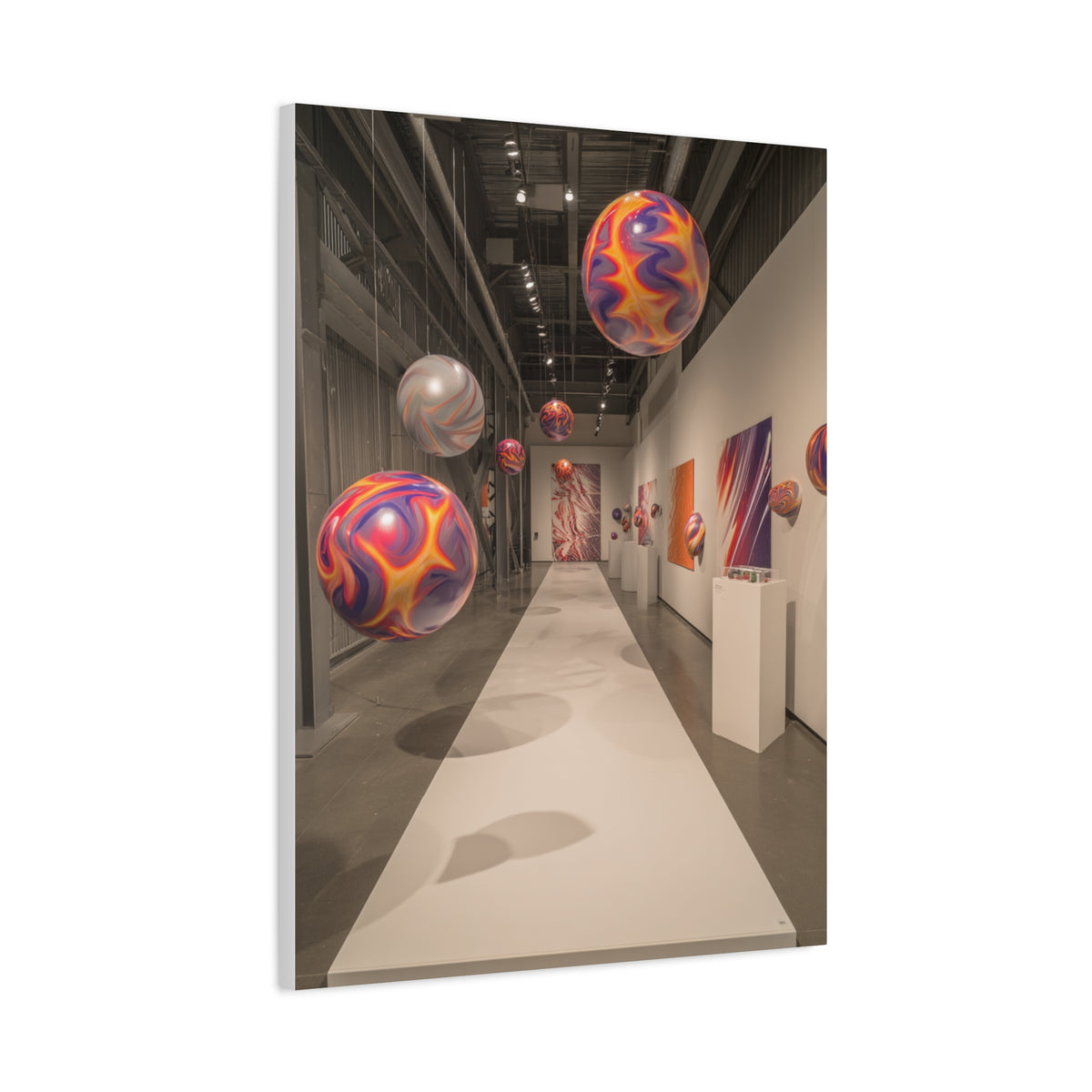 Floating Color Sphere Gallery Installation Wall Art & Canvas Print