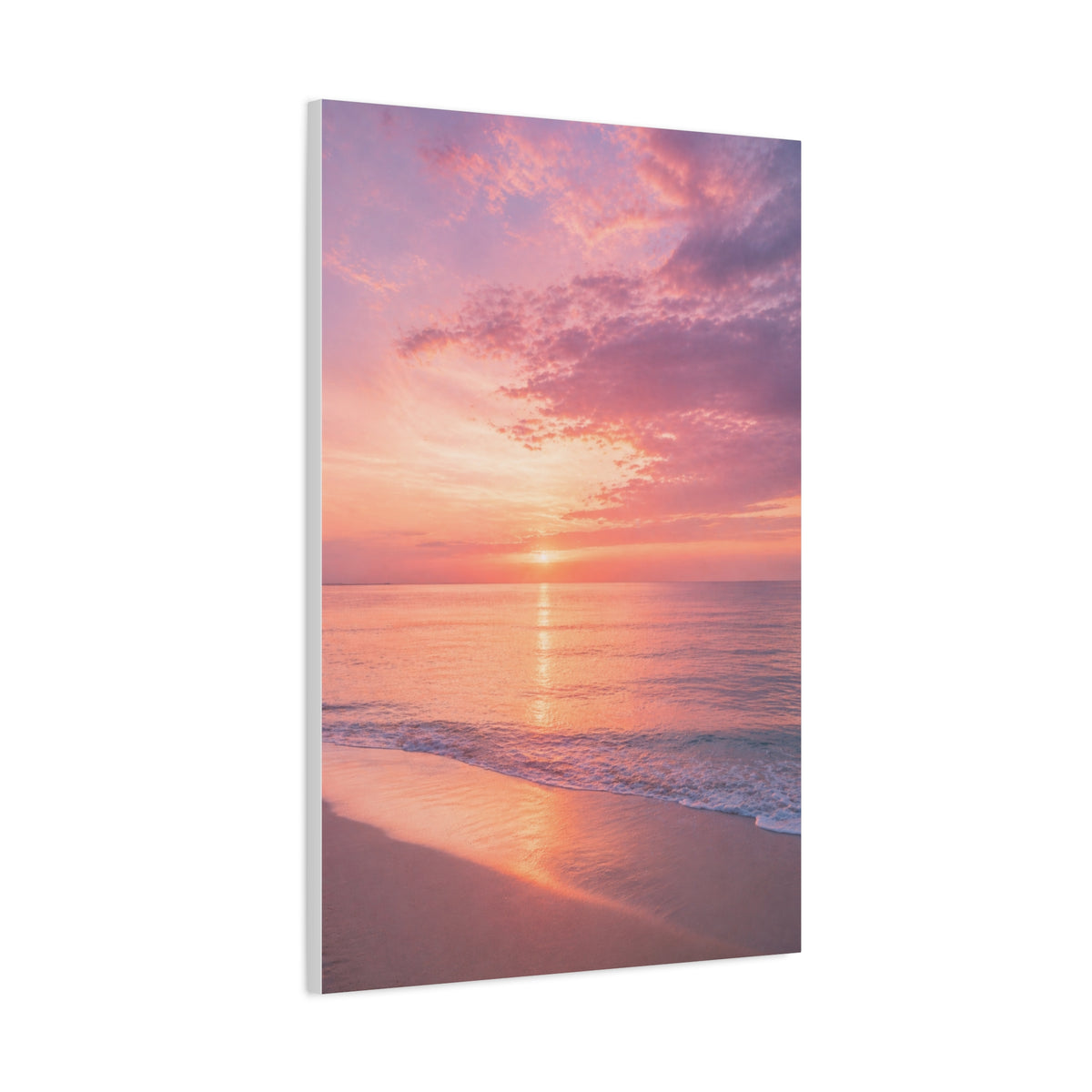 Blush Coastal Sunset Horizon Wall Art & Canvas Print