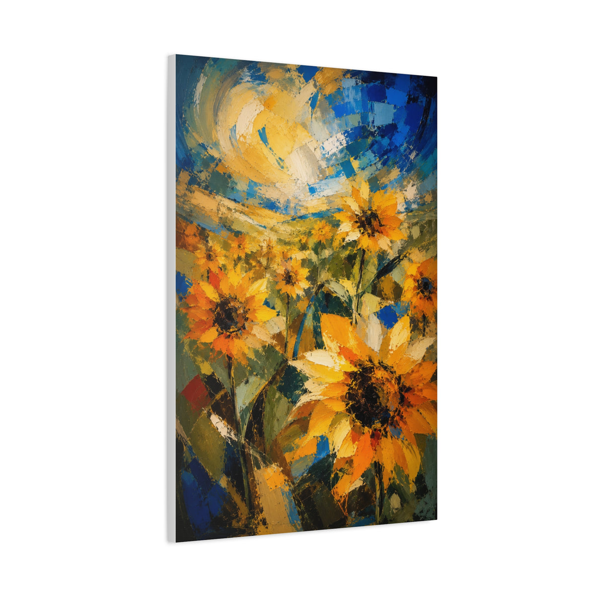 Abstract Expressionist Sunflower Field Wall Art & Canvas Print