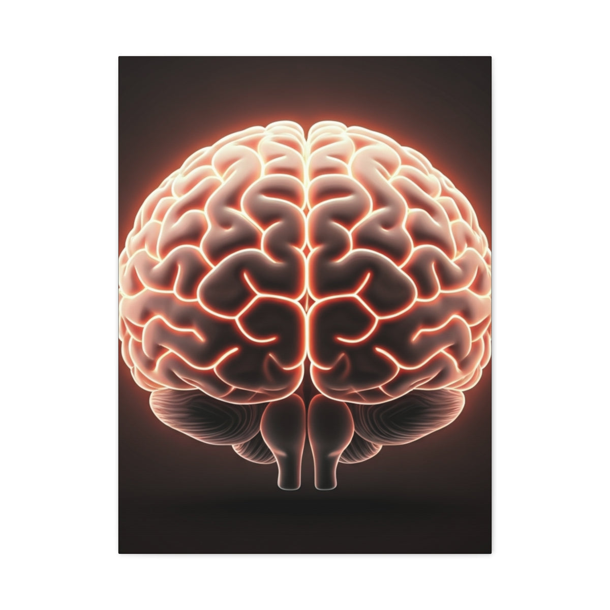 Neon Brain Art Canvas – Glowing Anatomy Wall Decor