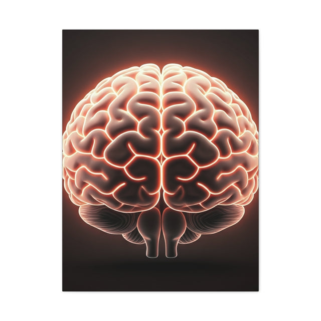 Neon Brain Art Canvas – Glowing Anatomy Wall Decor