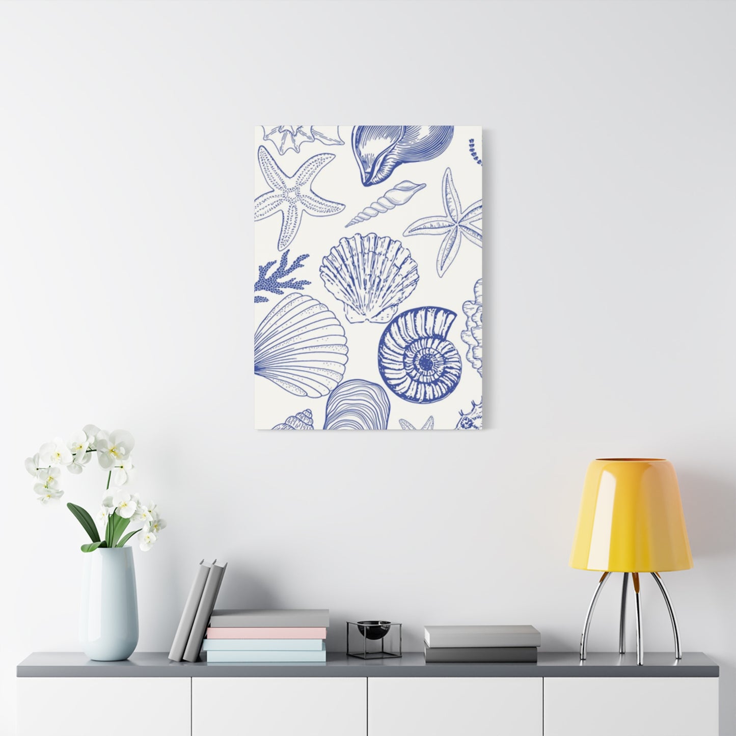 Blue Sea Shell Shape Poster Wall Art & Canvas Prints