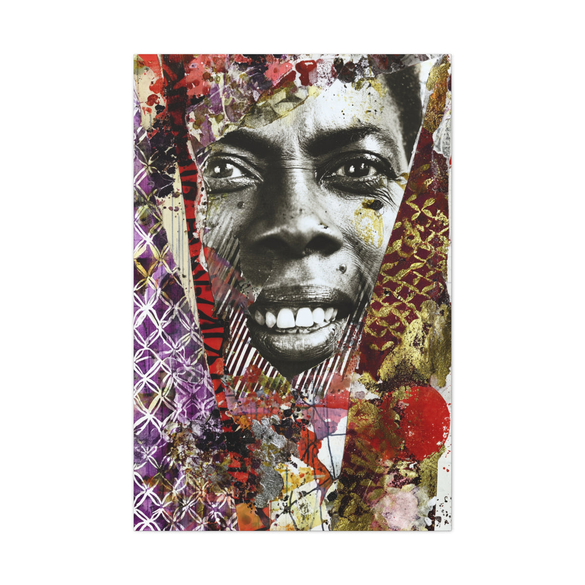 Avant Garde Mixed Media Portrait Collage Wall Art & Canvas Print