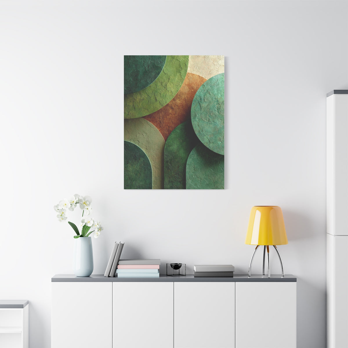 Sage Limewash Organic Green Abstract Wall Art & Canvas Print