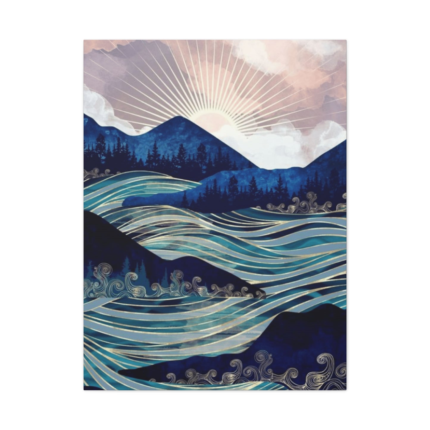 Rising Sun and Ocean Wall Art & Canvas Prints