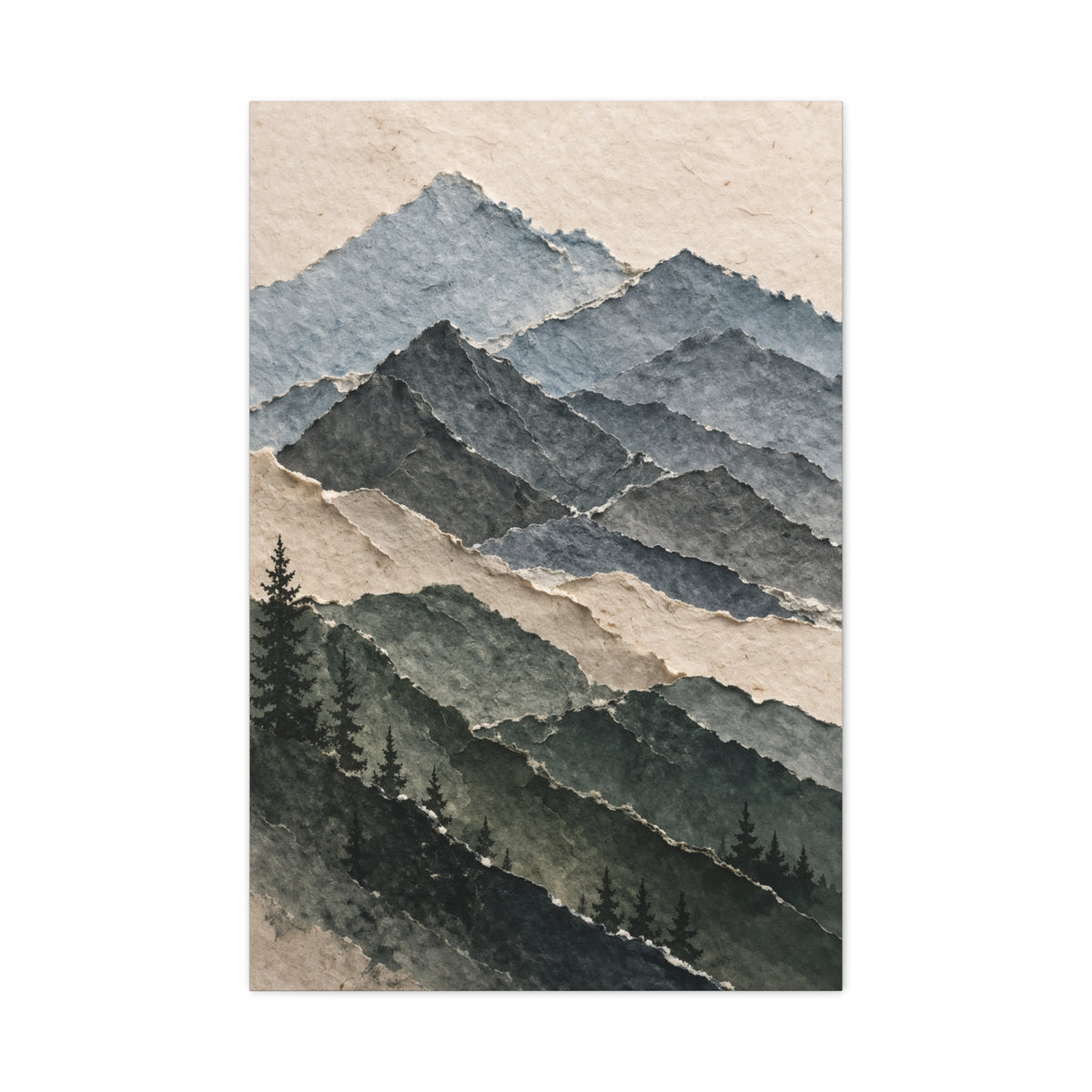 Abstract Layered Paper Mountain Wall Art & Canvas Print