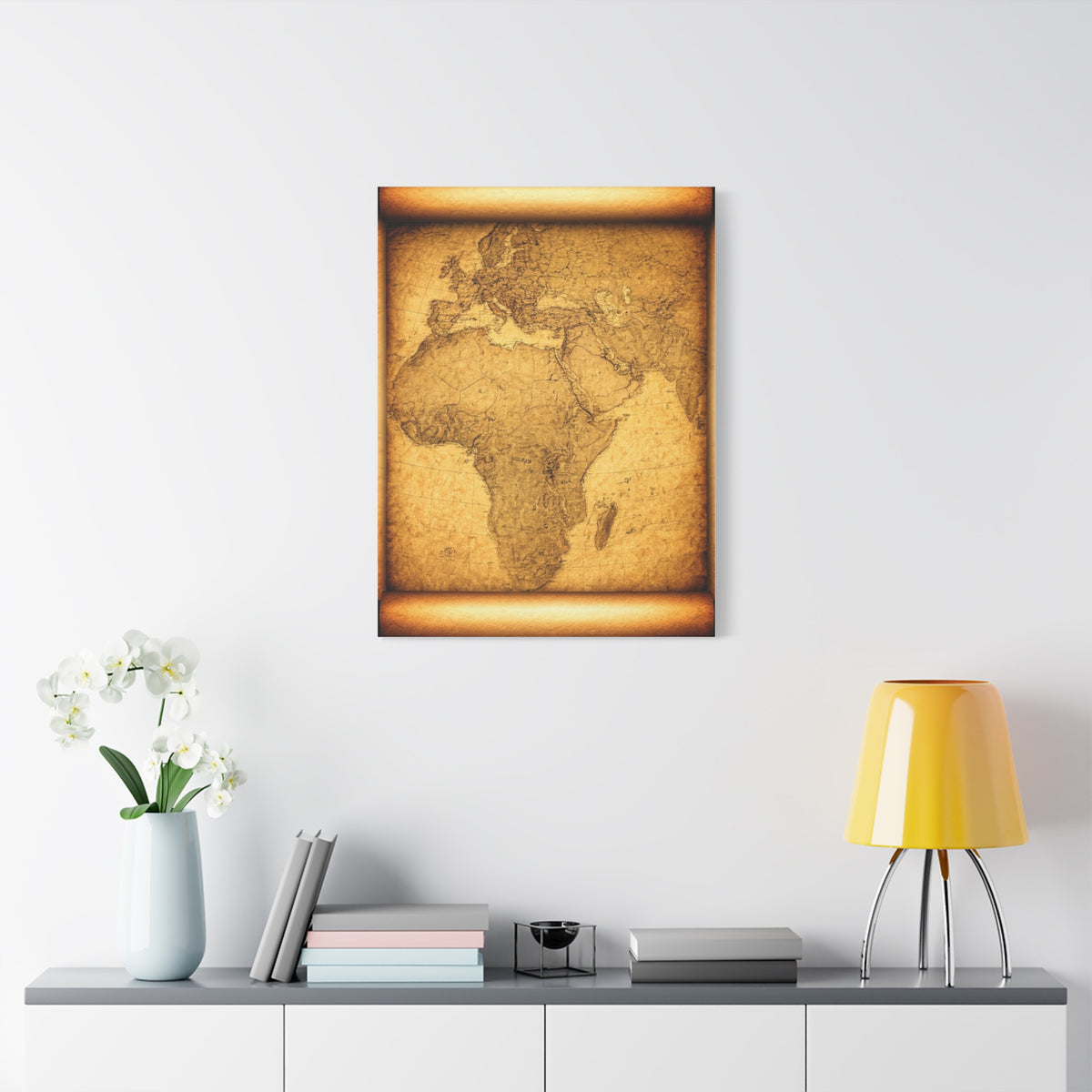 Antique Parchment World Map Wall Art & Canvas Prints