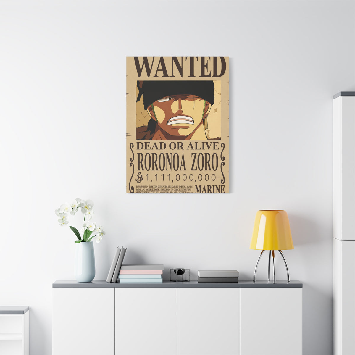 One Piece Roronoa Zoro Wanted Poster Wall Art & Canvas Print