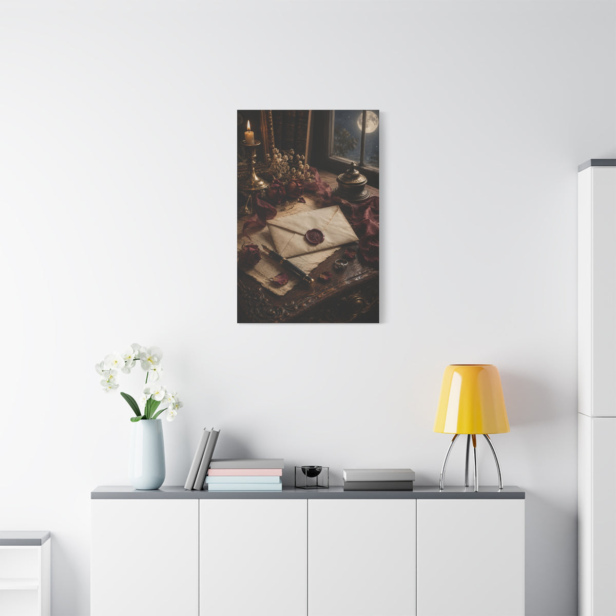 Vintage Love Letter Candlelight Desk Wall Art & Canvas Print