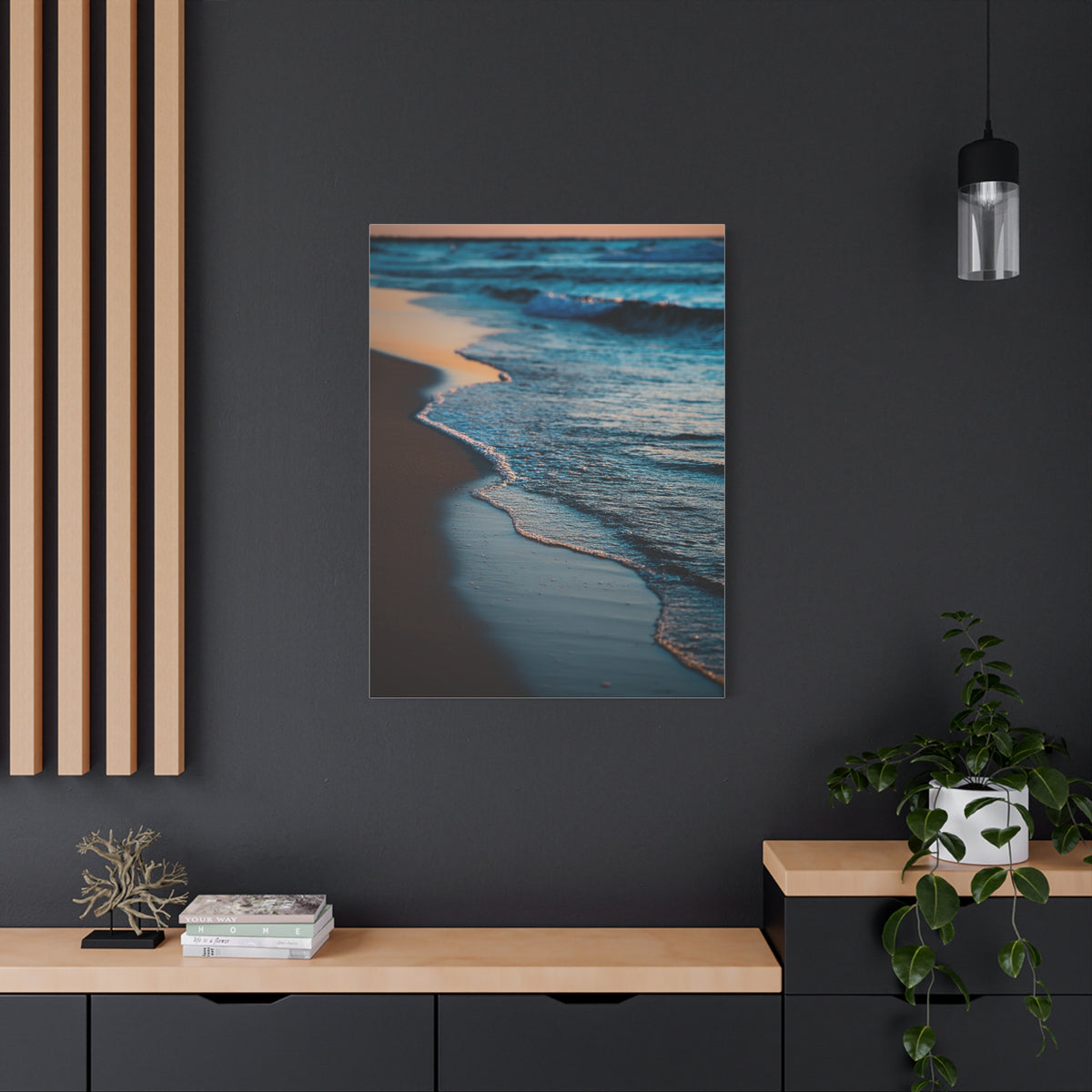 Gentle Sunset Waves on Quiet Shoreline Wall Art & Canvas Print