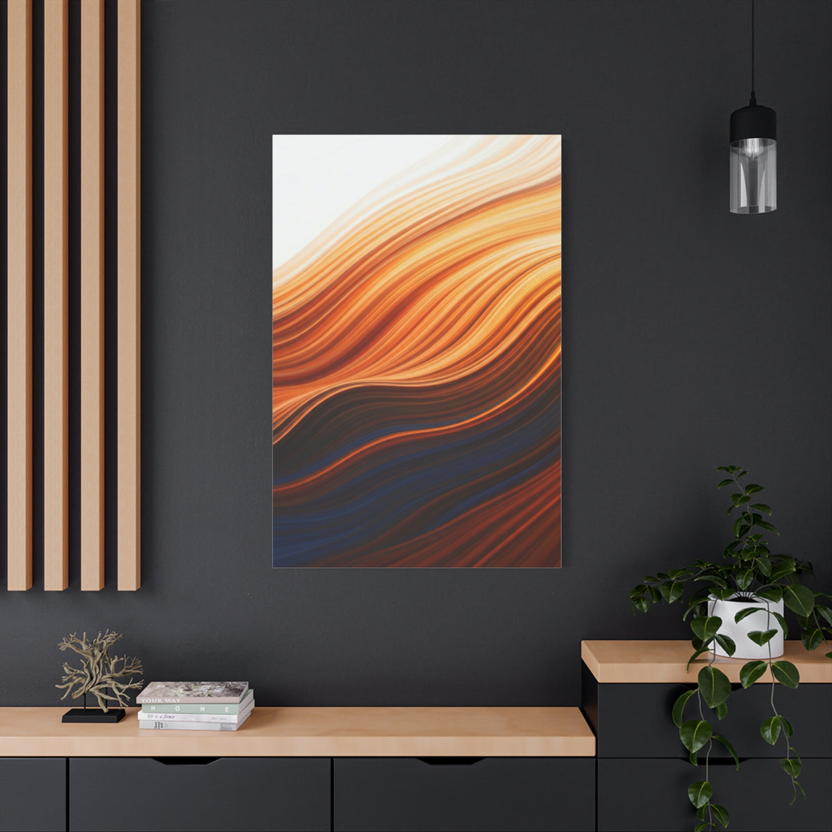 Warm Layered Wave Abstract Wall Art & Canvas Prints