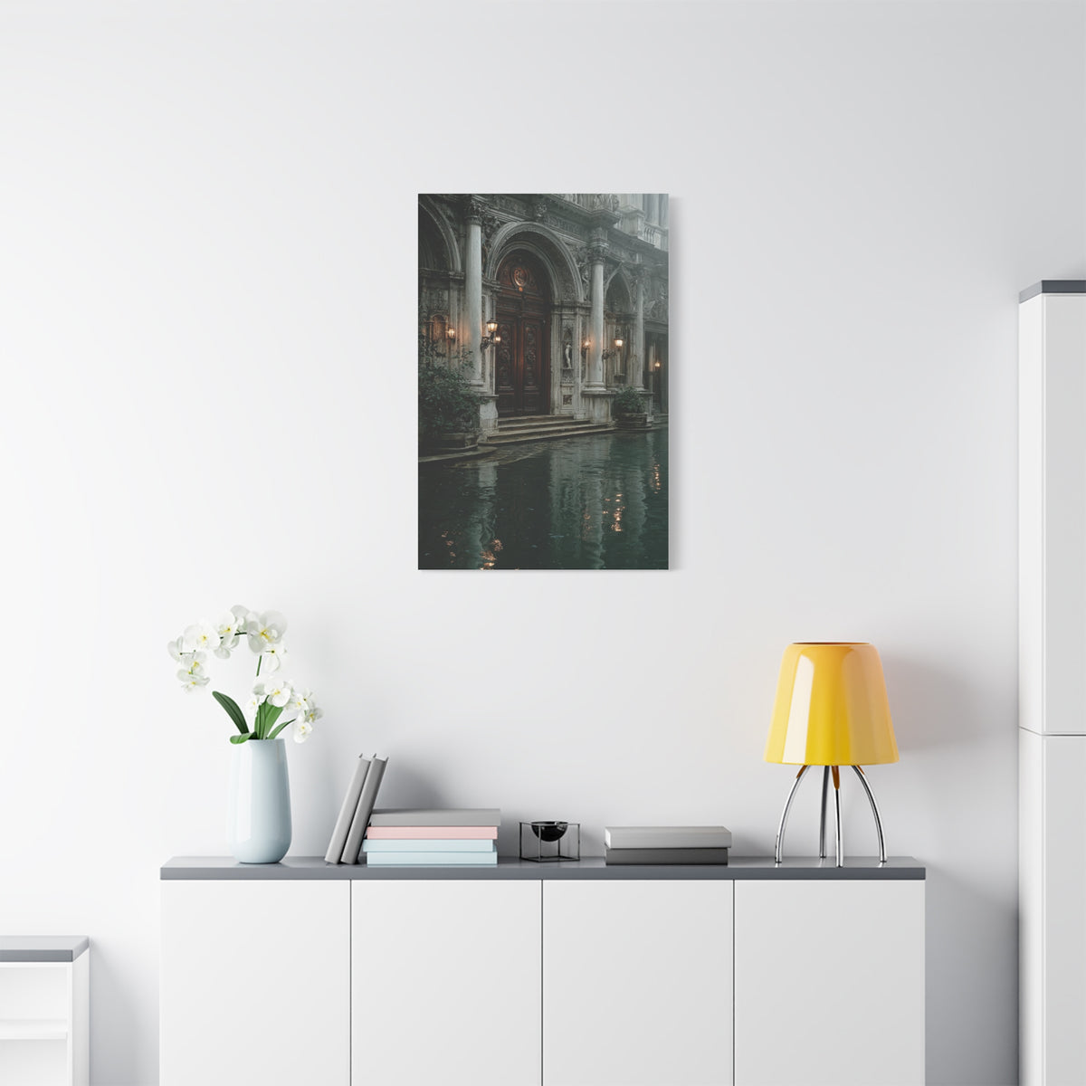 Venetian Palace Canal Entrance Wall Art & Canvas Print