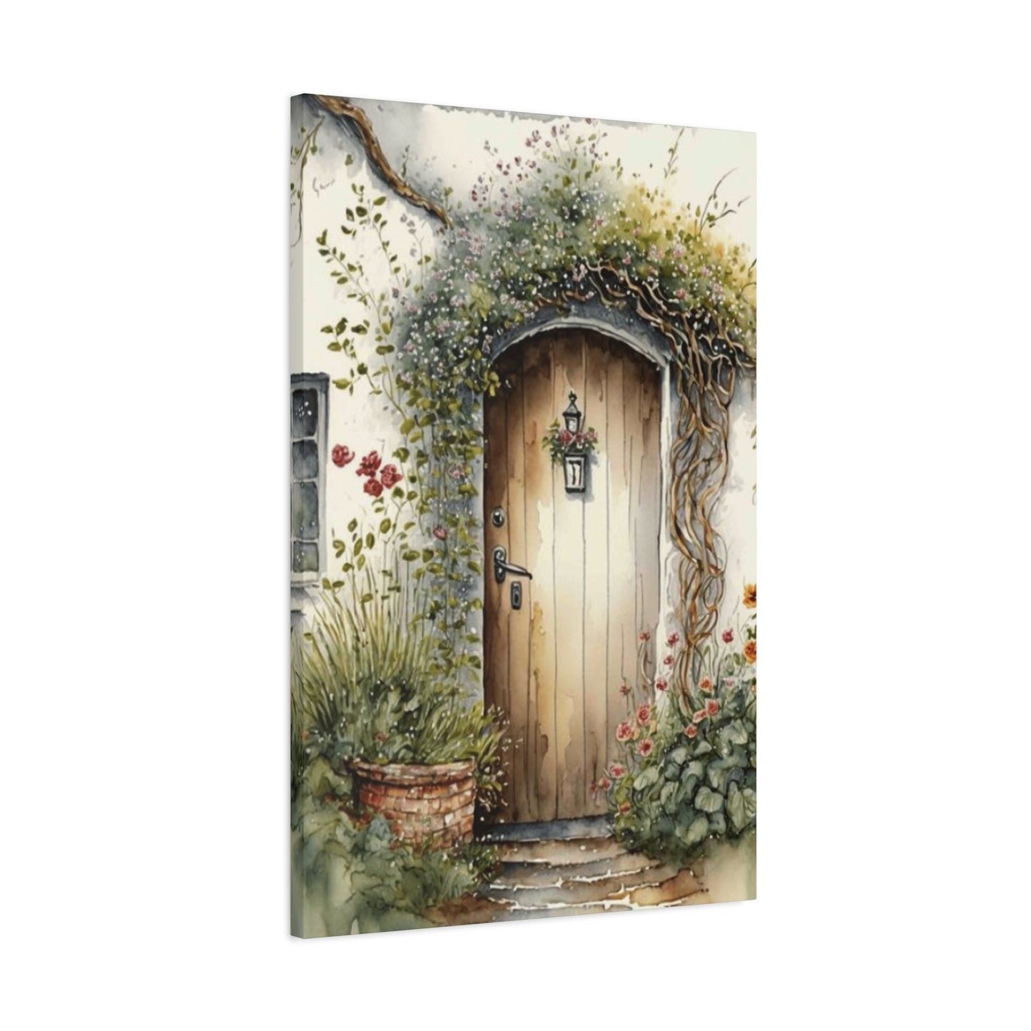 Door Decorated with Plants Wall Art & Canvas Prints