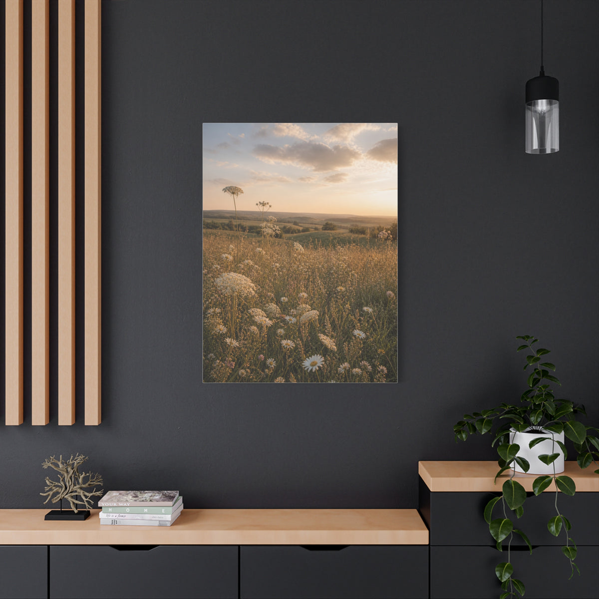 Golden Wildflower Meadow Wall Art & Canvas Print