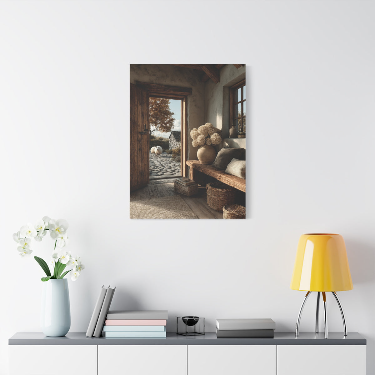 Farmhouse Entryway Open Door Scene Wall Art & Canvas Print