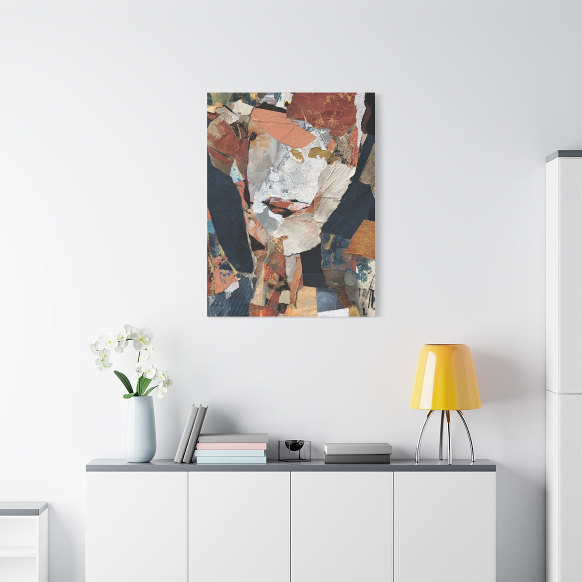 Contemporary Mixed Media Collage Abstract Wall Art & Canvas Print