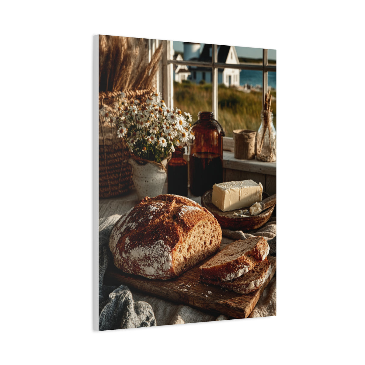 Farmhouse Breakfast Table Sourdough Still Life Wall Art & Canvas Print