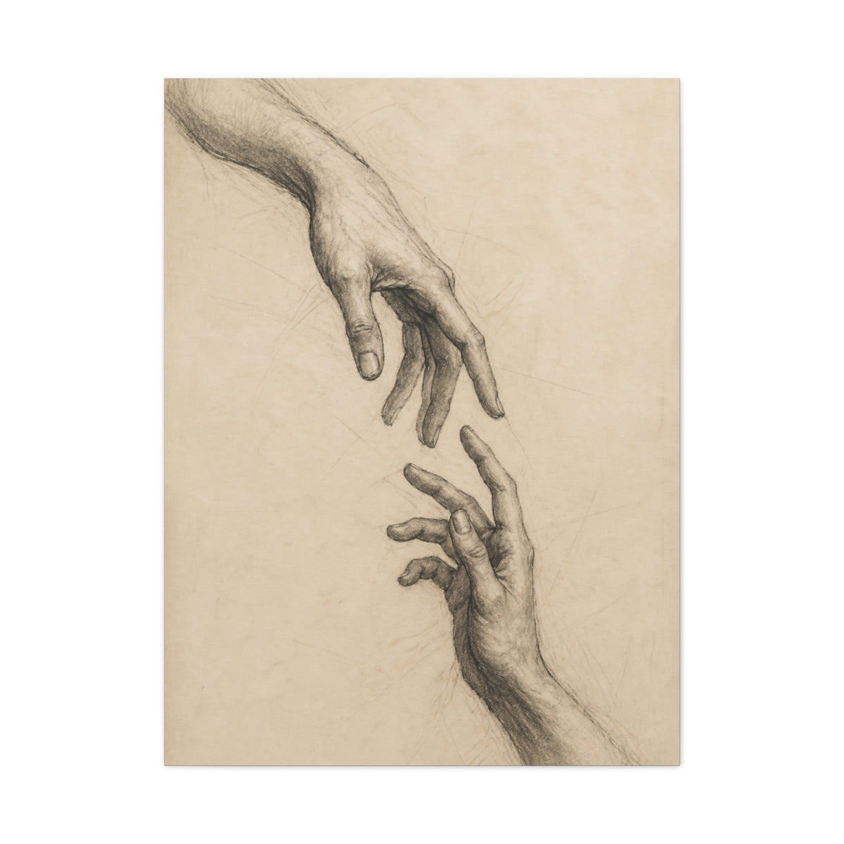 Expressive Hands Charcoal Study Wall Art & Canvas Print