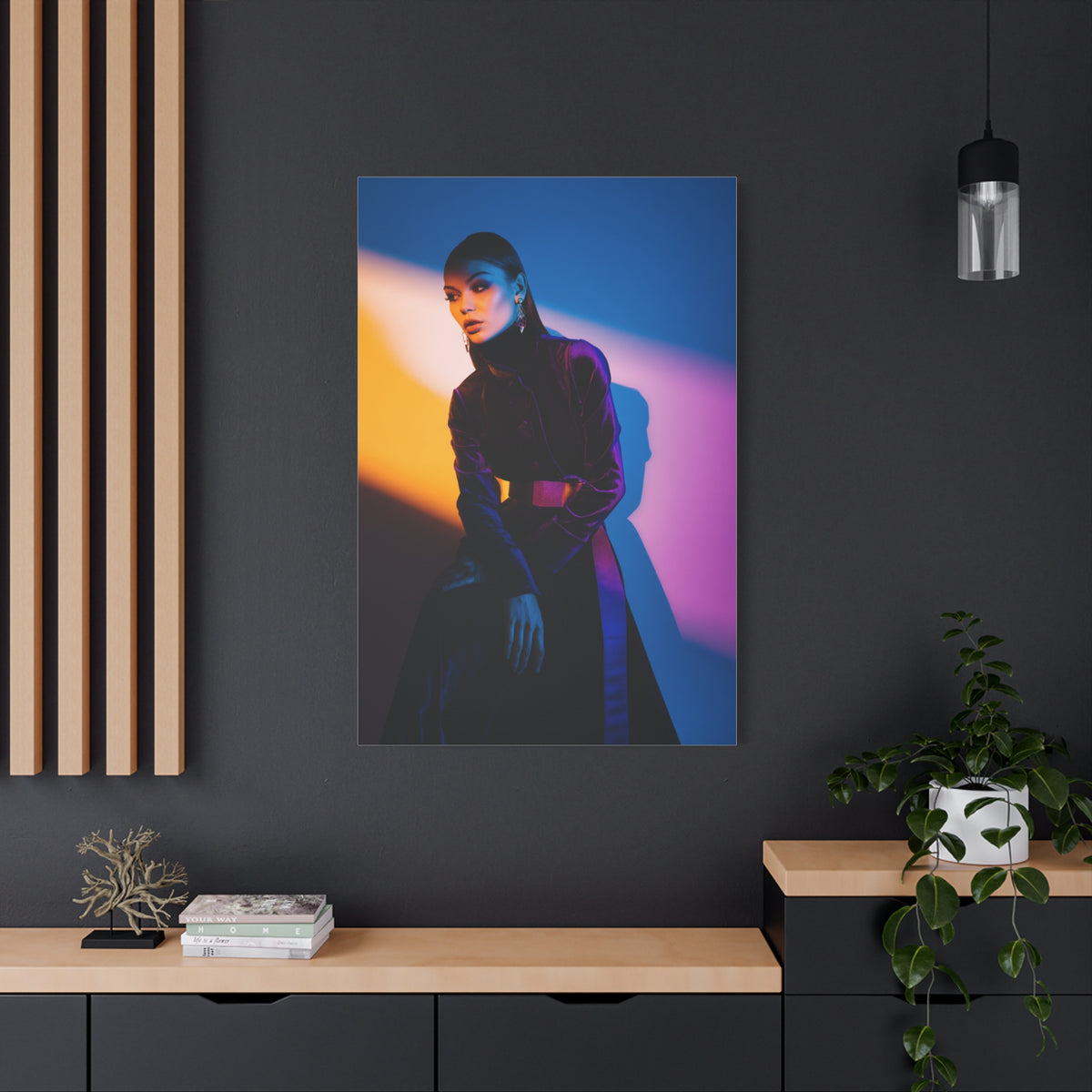 Editorial Fashion Color Shadow Portrait Wall Art & Canvas Print