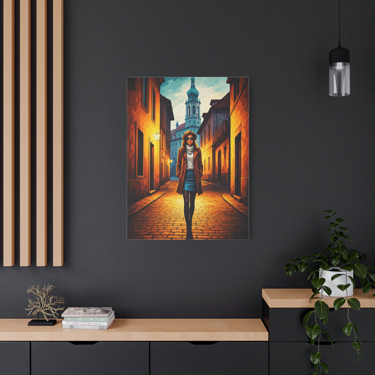 Twilight Alley Stroll Wall Art & Canvas Print