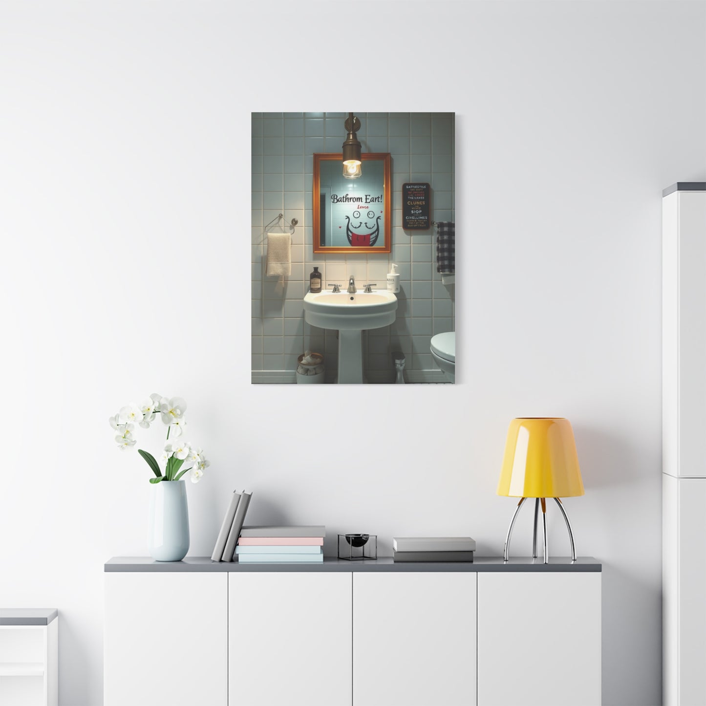 Bathroom Humor Art Refined Canvas Wall Art & Canvas Print