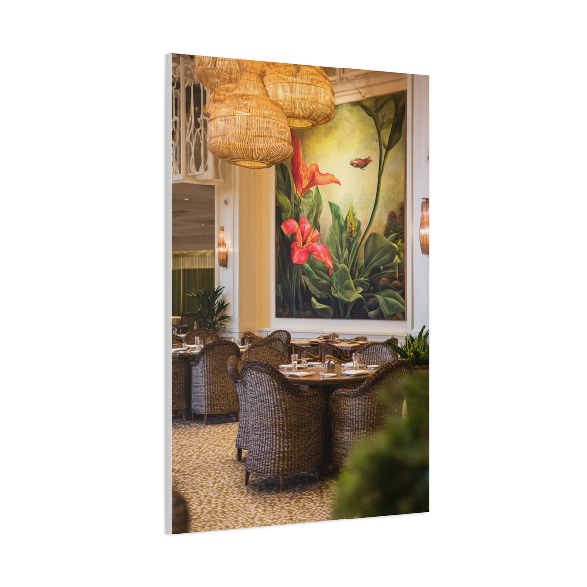 Tropical Flora and Fauna Resort Restaurant Wall Art & Canvas Print