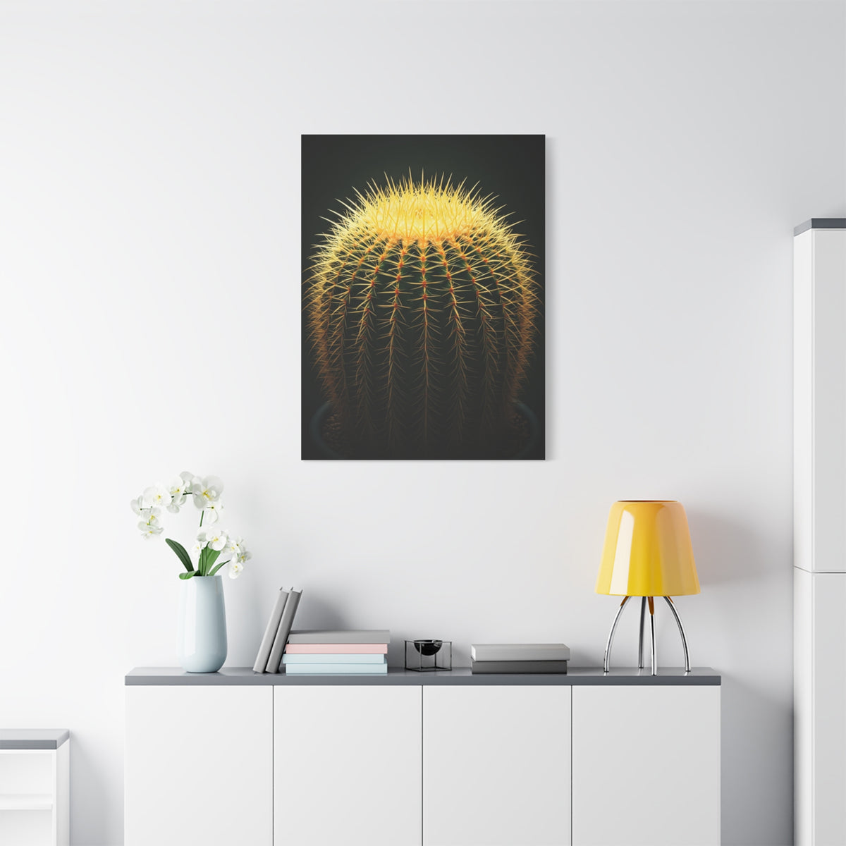 Golden Crown Cactus Portrait Wall Art & Canvas Prints