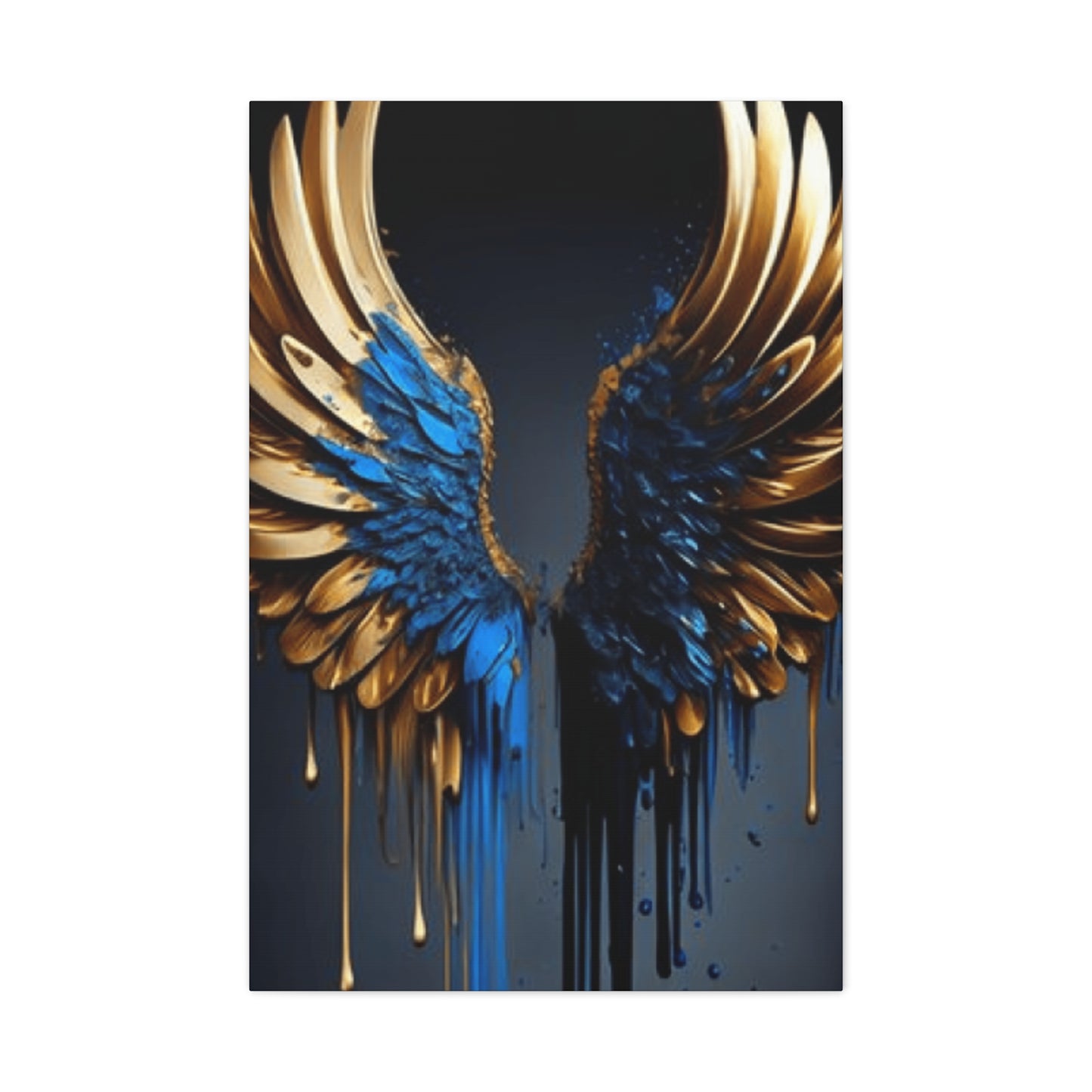 Gold and Blue Angel Wings Wall Art & Canvas Prints