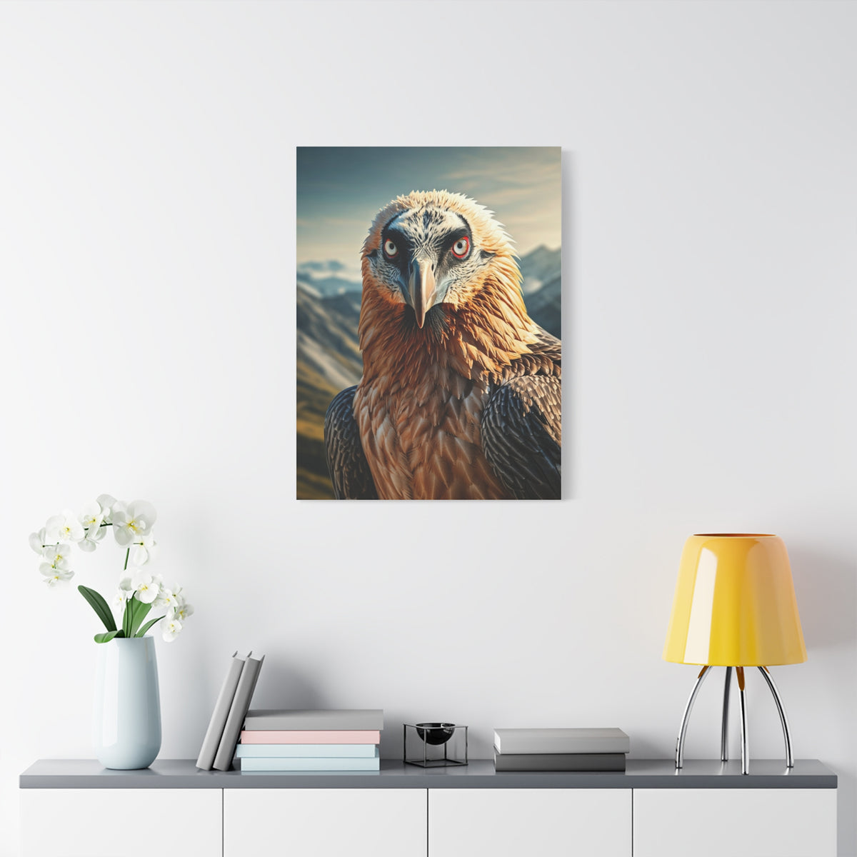 Majestic Mountain Falcon Portrait Wall Art & Canvas Prints