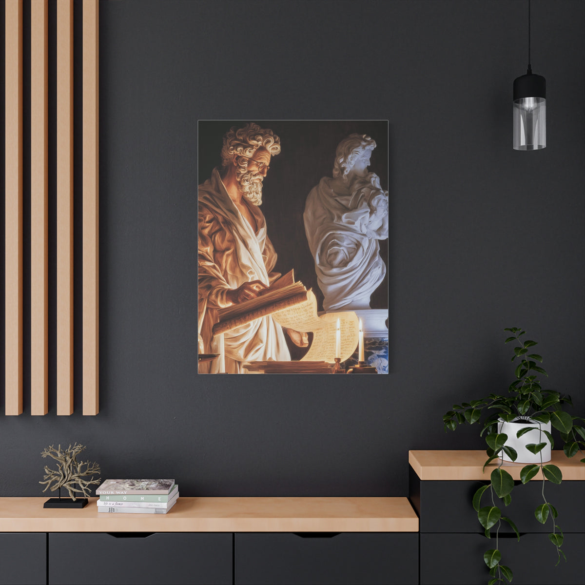 Renaissance Philosopher Reading Ancient Scrolls Wall Art & Canvas Print