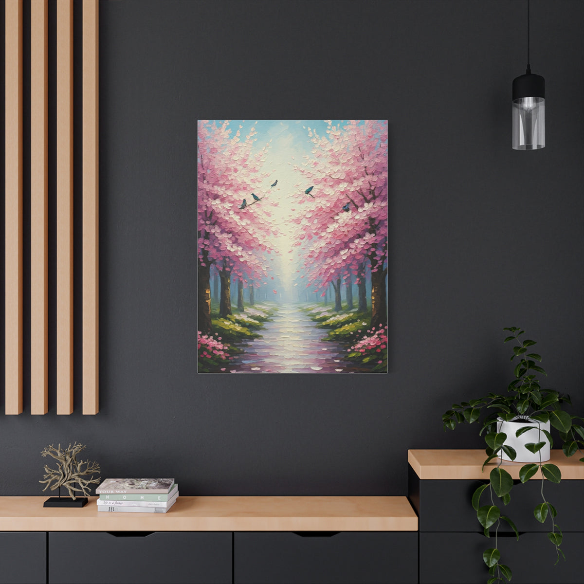 Contemporary Sakura Garden Painting Wall Art & Canvas Prints