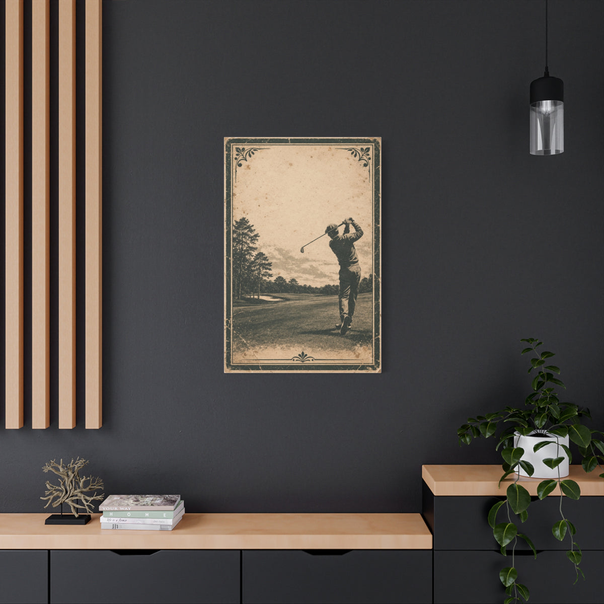 Vintage Tournament Poster Golfer Wall Art & Canvas Print
