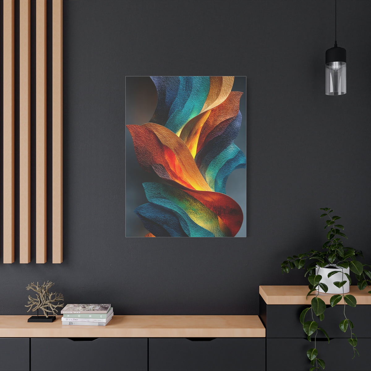 Textured Abstract Lava-Flow Ribbons Wall Art & Canvas Print