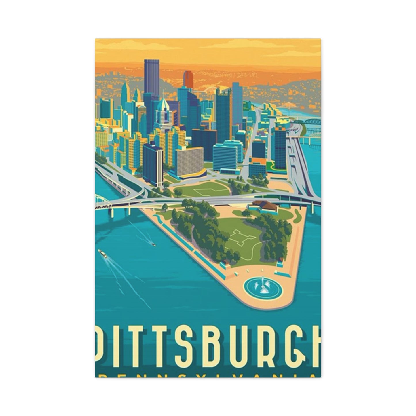Pittsburgh Graffiti Steel Bridges Poster Wall Art & Canvas Prints