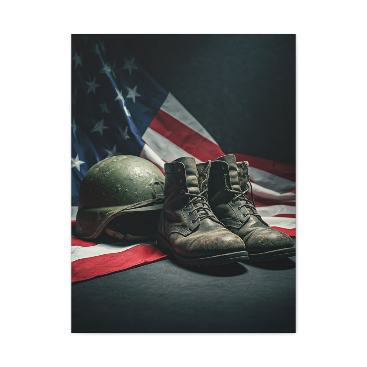 Battlefield Helmet and Boots Tribute Wall Art & Canvas Prints.