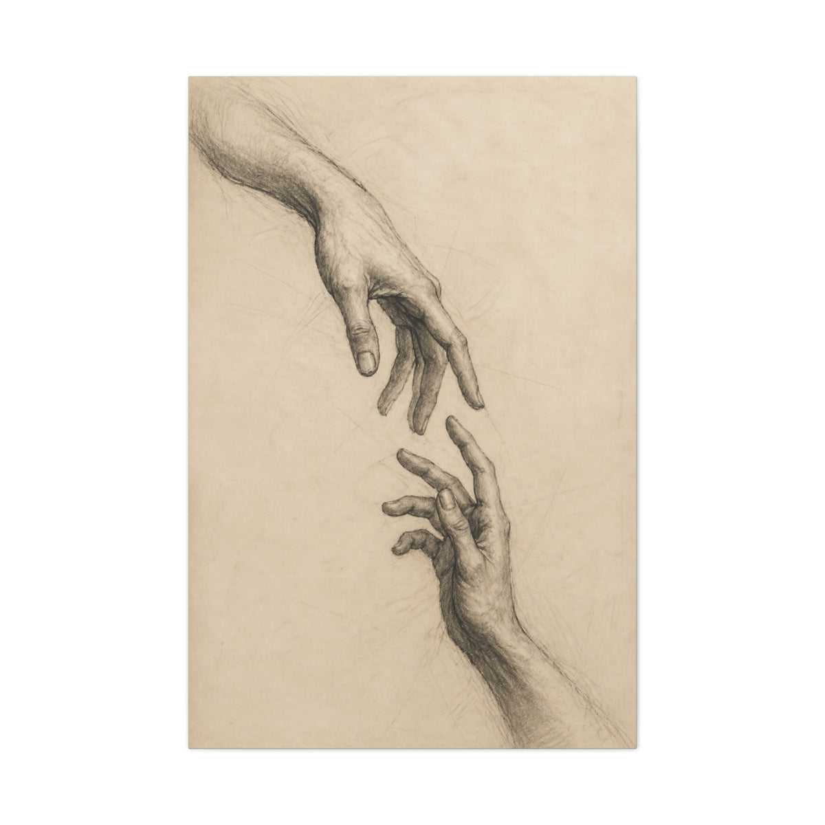 Expressive Hands Charcoal Study Wall Art & Canvas Print