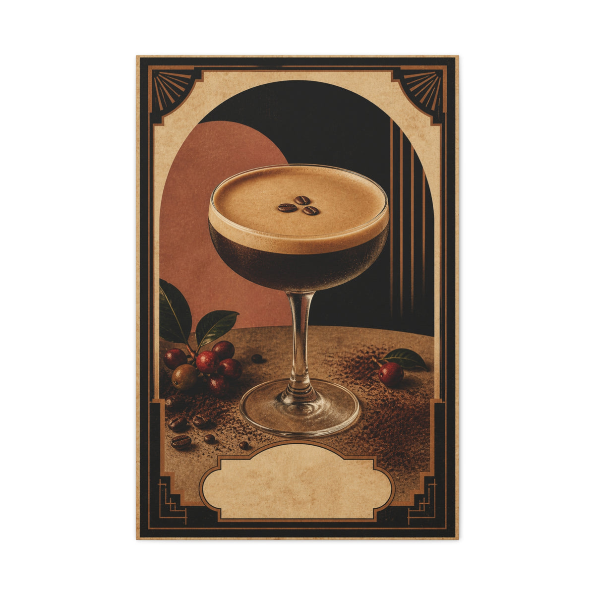 Espresso Martini Deco Poster Wall Art & Canvas Print