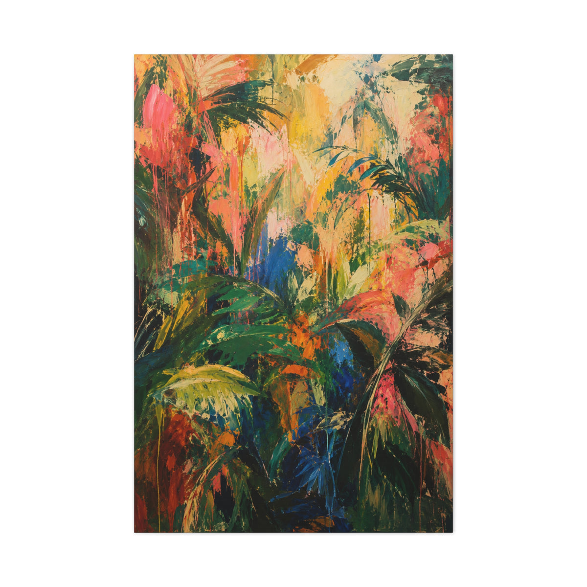 Abstract Expressionist Jungle Energy Tropical Wall Art & Canvas Print