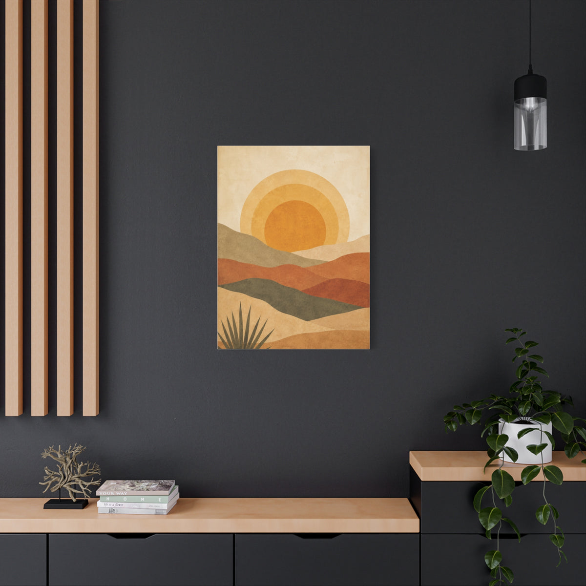 Boho Desert Sun Layers Abstract Wall Art & Canvas Print