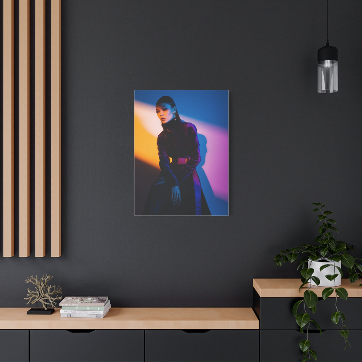 Editorial Fashion Color Shadow Portrait Wall Art & Canvas Print