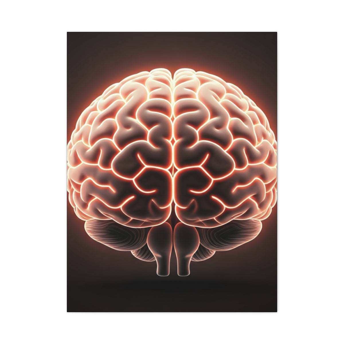 Neon Brain Art Canvas – Glowing Anatomy Wall Decor