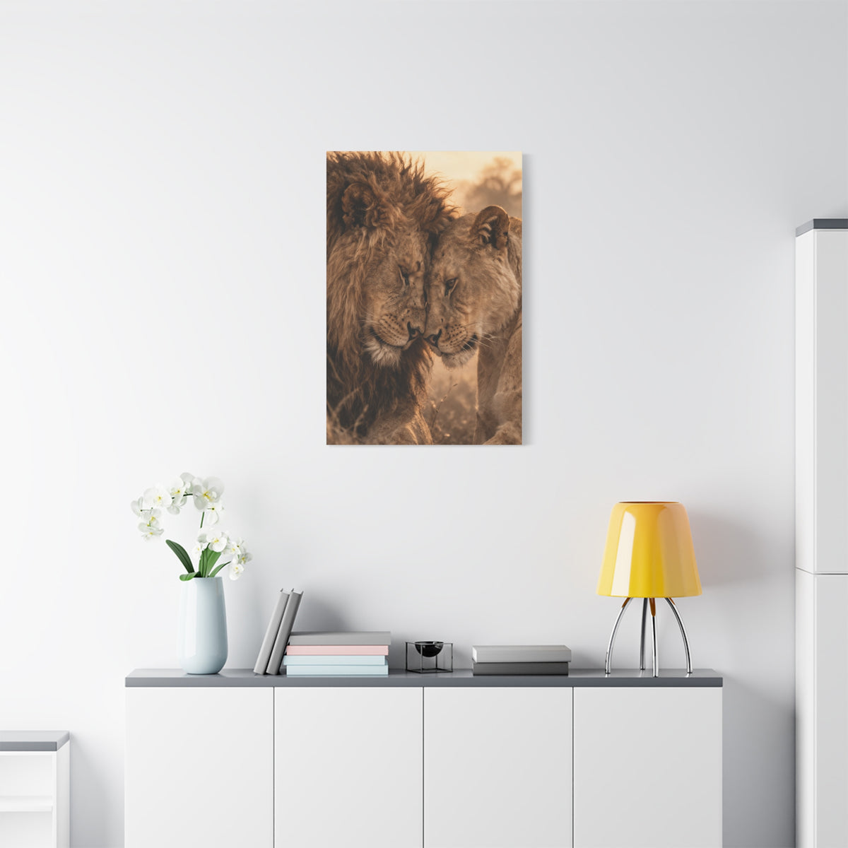 Lion and Lioness Intimate Bond Wall Art & Canvas Print