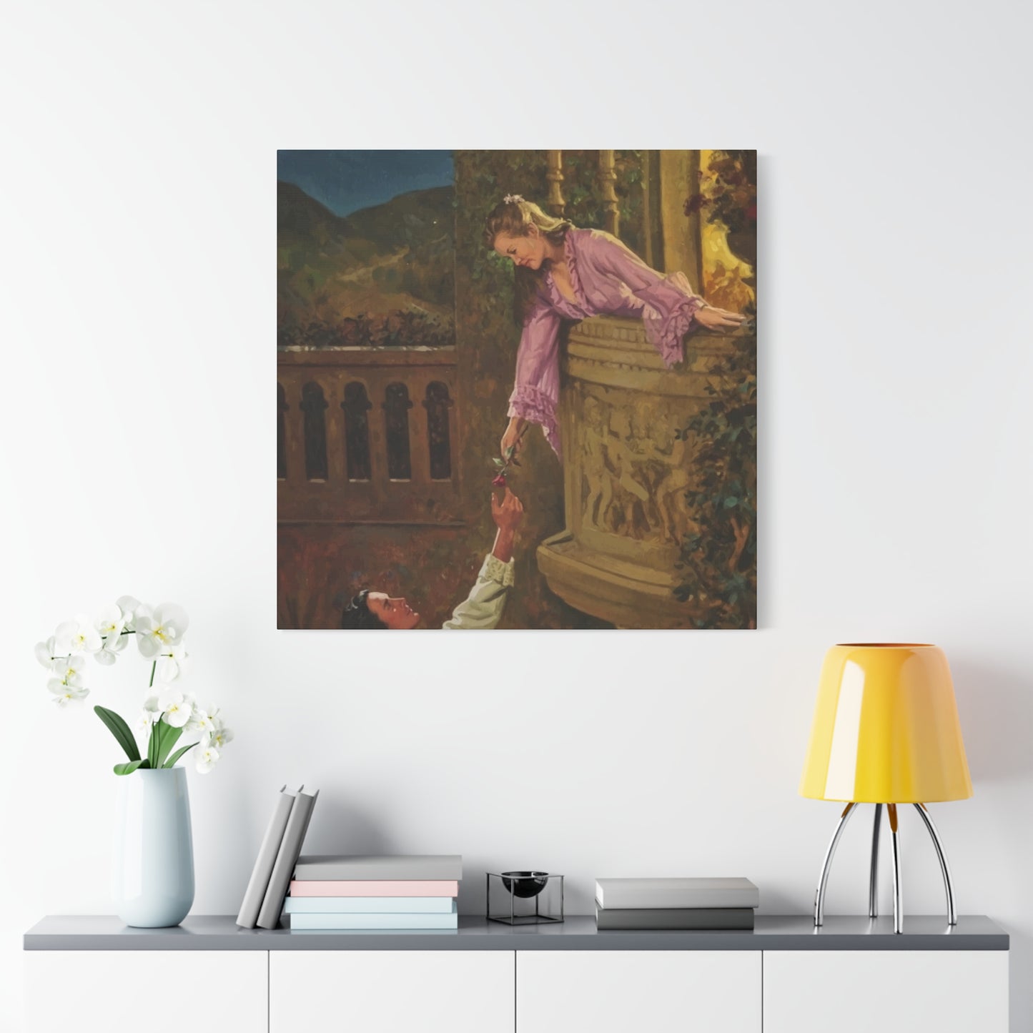 Lover Giving Rose Wall Art & Canvas Prints