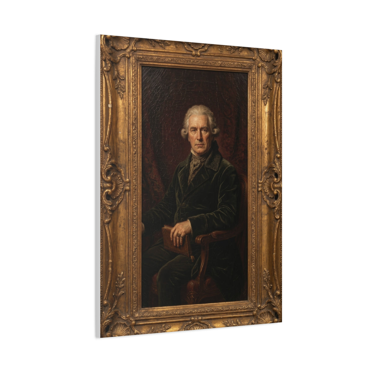 Classical Gentleman Portrait in Ornate Frame Wall Art & Canvas Print
