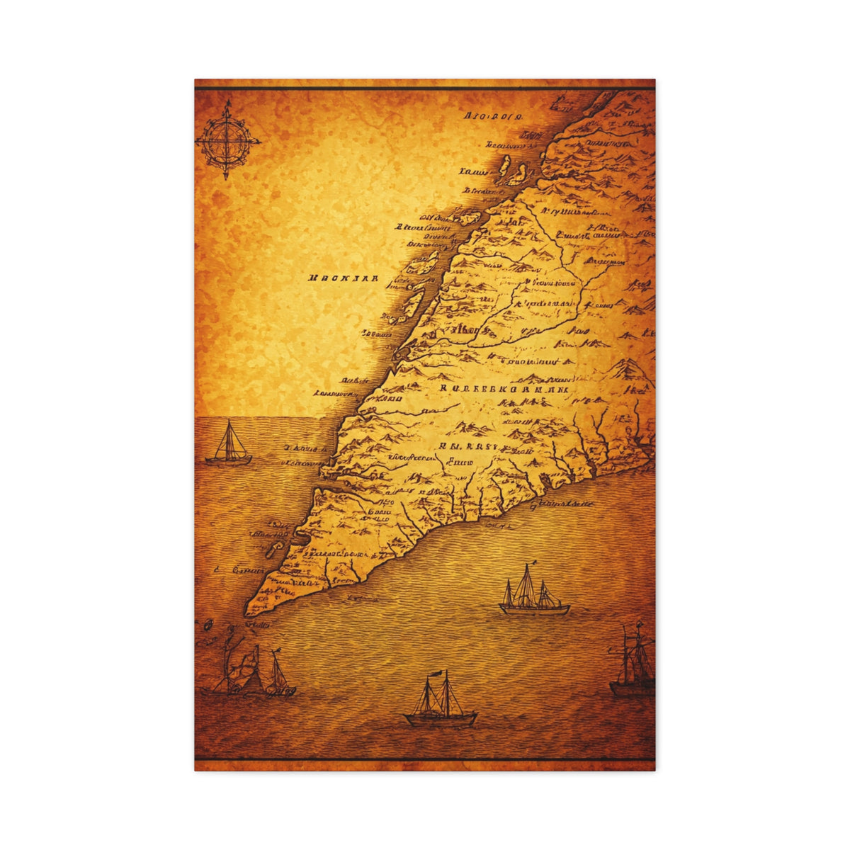 Soft Sepia Classic World Chart Wall Art & Canvas Prints