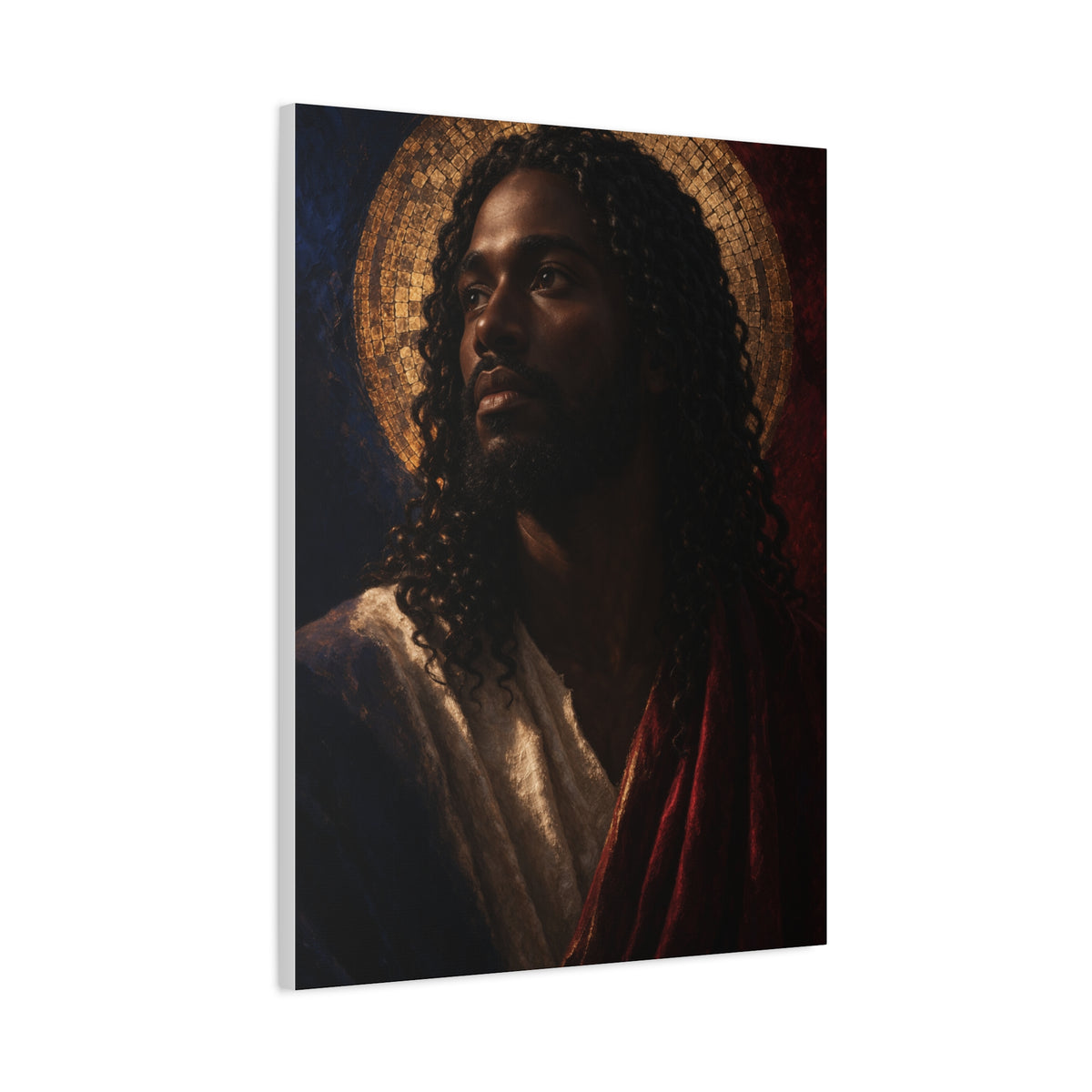 Christ with Golden Halo Contemporary Portrait Wall Art & Canvas Print