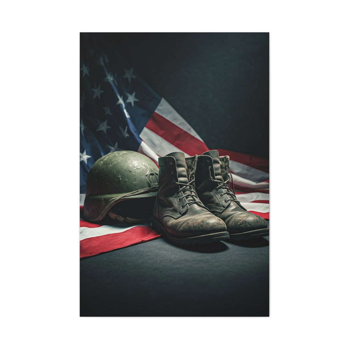 Battlefield Helmet and Boots Tribute Wall Art & Canvas Prints.